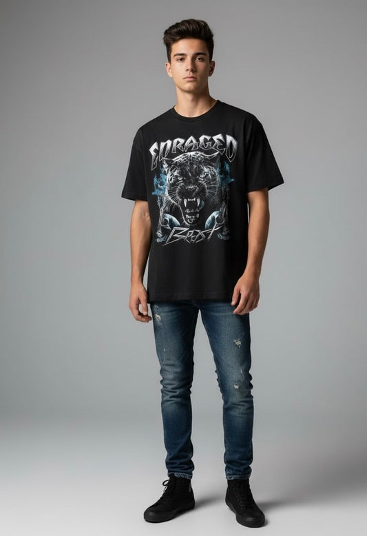 Oversized Black Panther Graphic T-Shirt