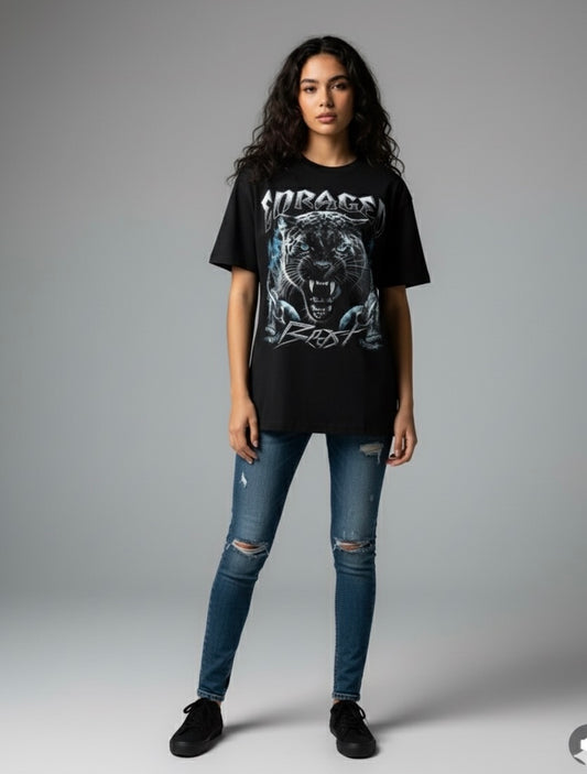 Oversized Black Panther Graphic T-Shirt