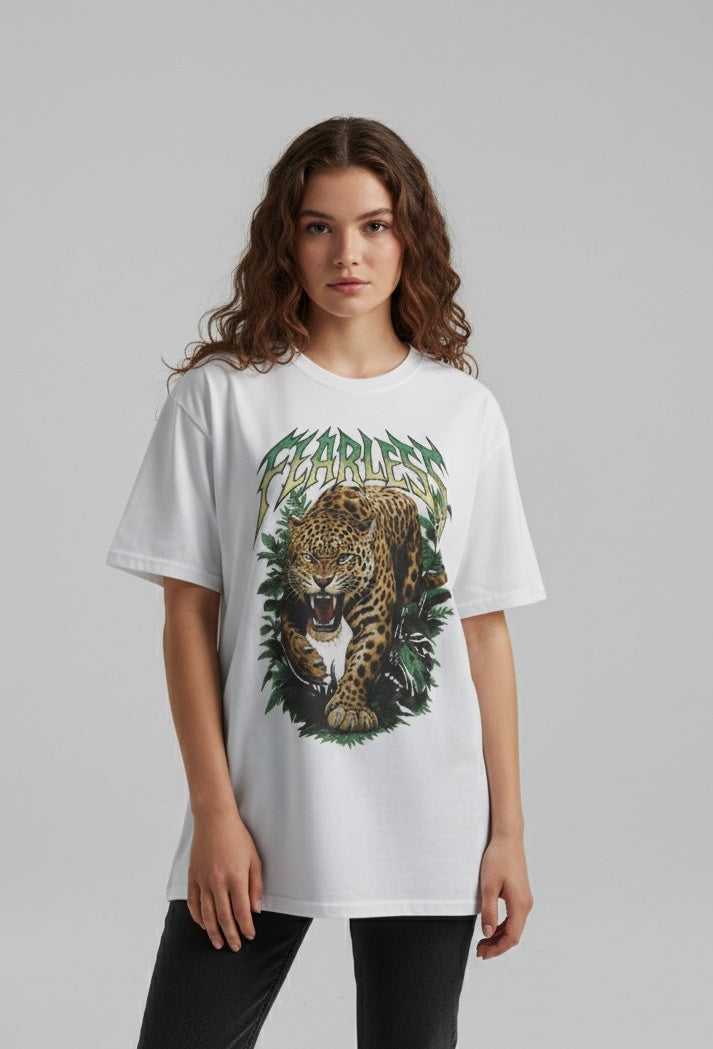 Fearless Leopard Graphic Oversized T-Shirt