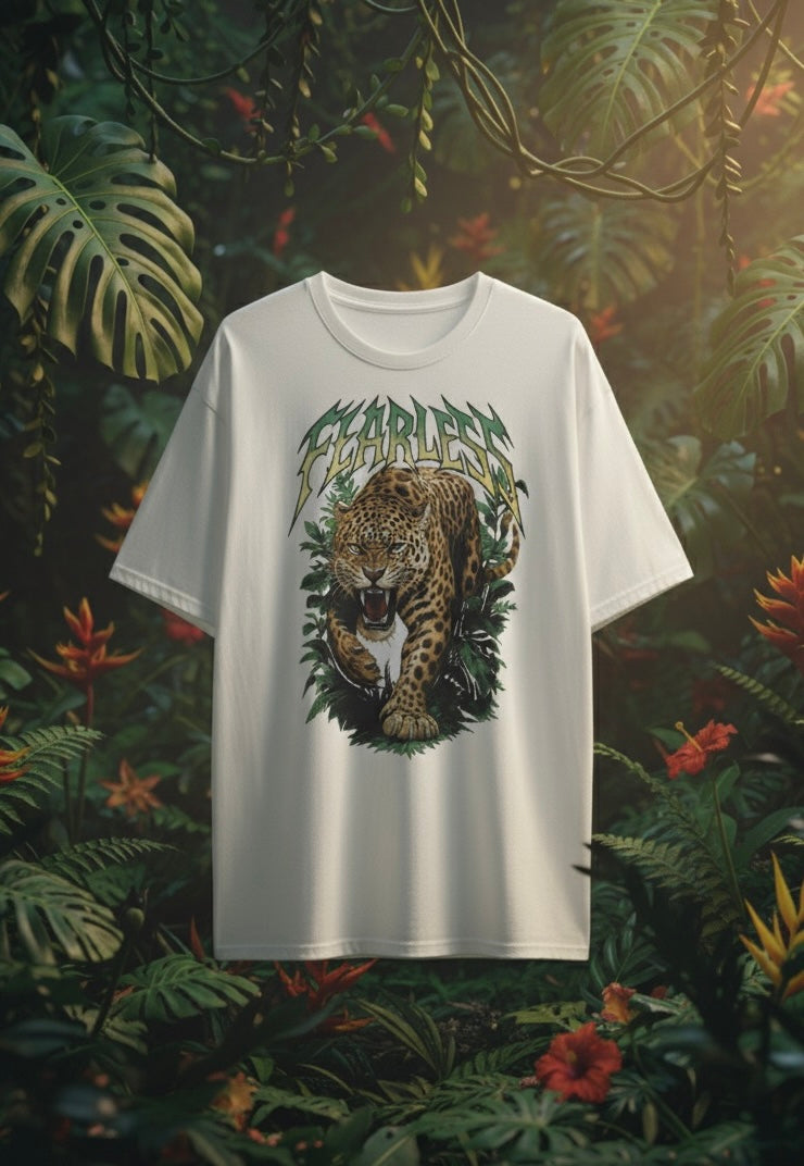 Fearless Leopard Graphic Oversized T-Shirt