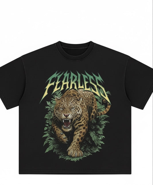 Fearless Leopard Graphic Oversized T-Shirt