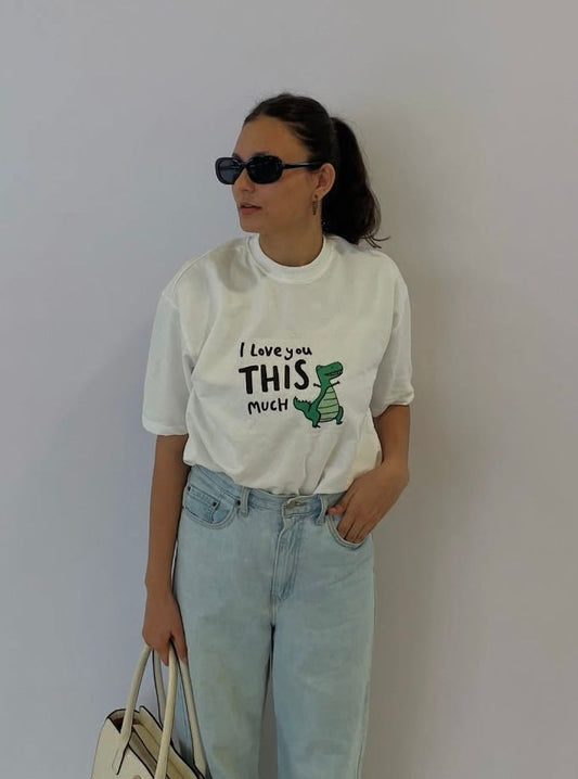 i love you this much oversized tee